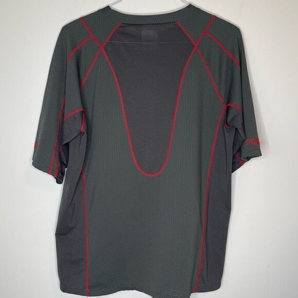 Fox Large Gray with Red Stitching Performance Short Sleeve Top in Size Large - Picture 4 of 6